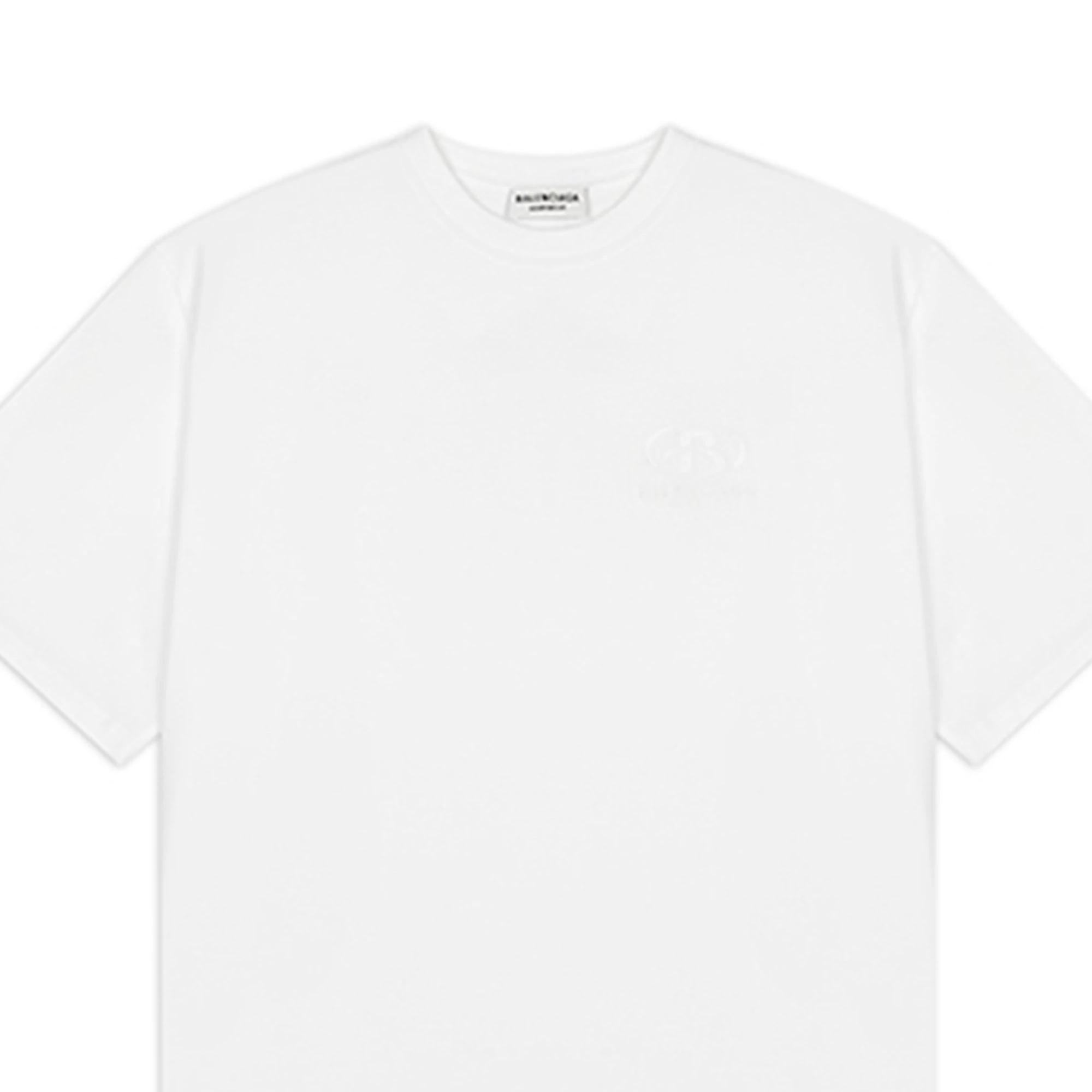 商品[国内直发] Balenciaga|巴黎世家 纯色Logo标饰短袖T恤 常规版型 男款 白色,价格¥2504,第6张图片详细描述