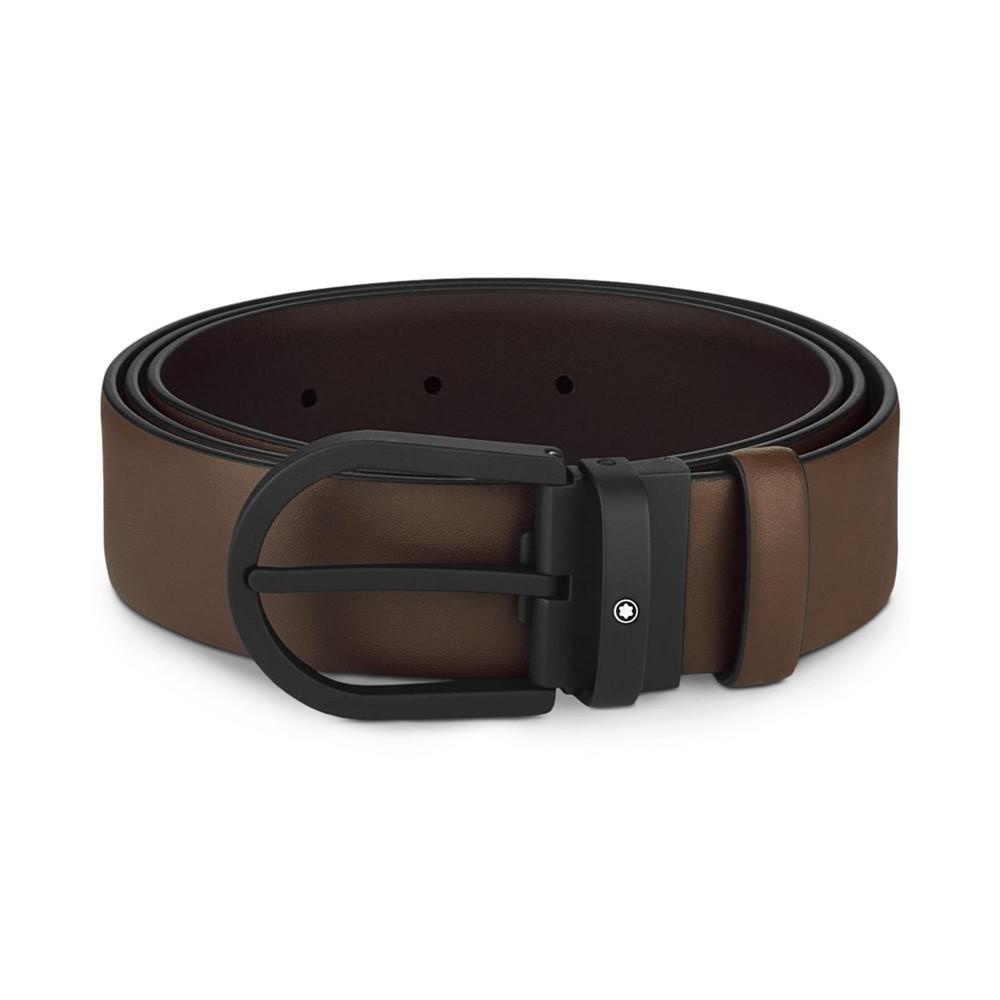 商品MontBlanc|Horseshoe Buckle Leather Belt,价格¥3239,第4张图片详细描述