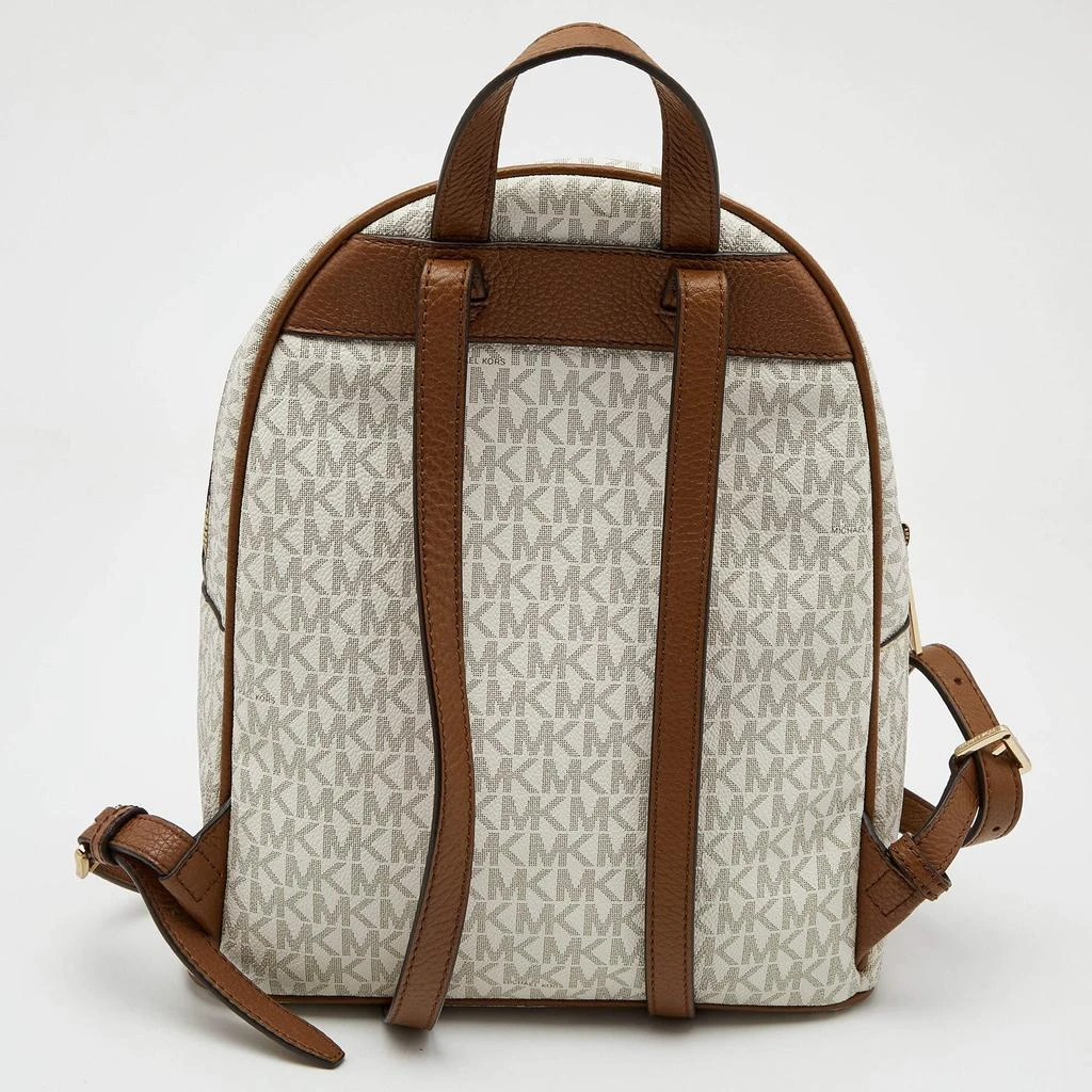 商品[二手商品] Michael Kors|MICHAEL Michael Kors White Signature Coated Canvas and Leather Medium Abbey Backpack,价格¥1796,第4张图片详细描述