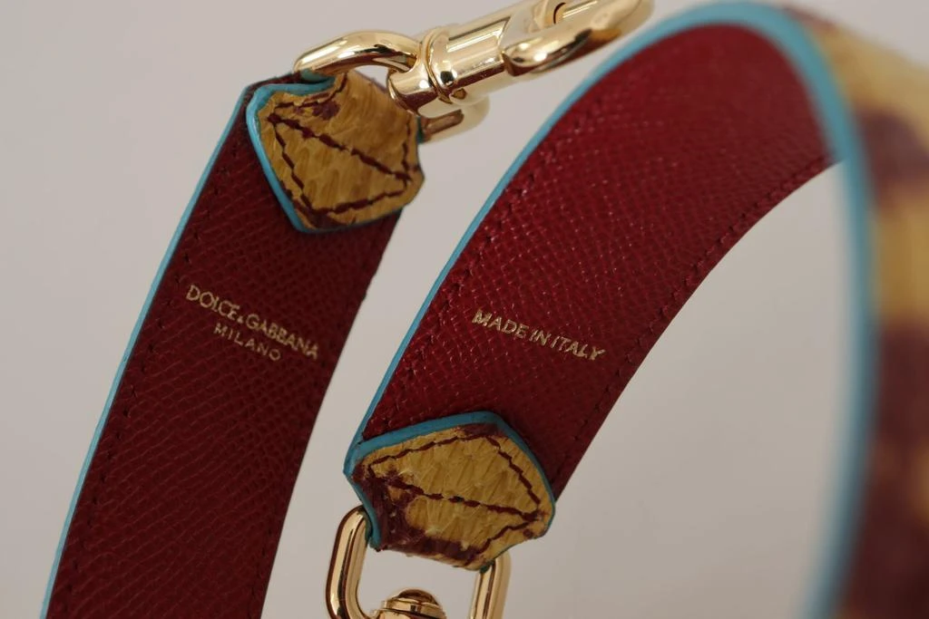 商品Dolce & Gabbana|Dolce & Gabbana Yellow Red Leather Gold Tone Shoulder Strap,价格¥2095,第2张图片详细描述