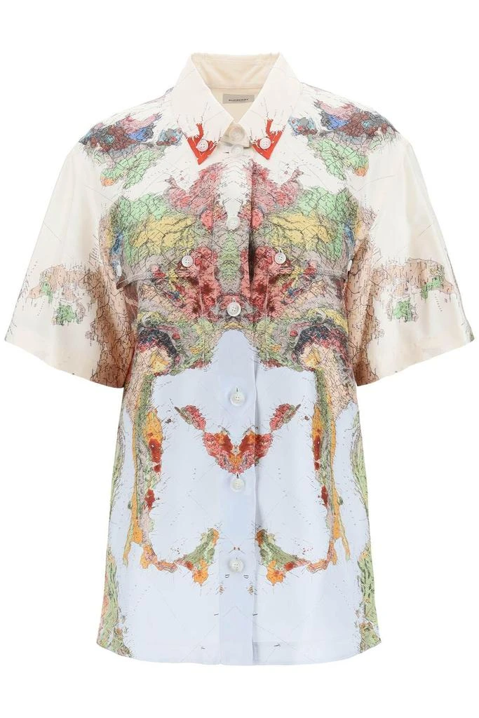 商品Burberry|PRINTED-SILK BOWLING SHIRT,价格¥3803,第1张图片