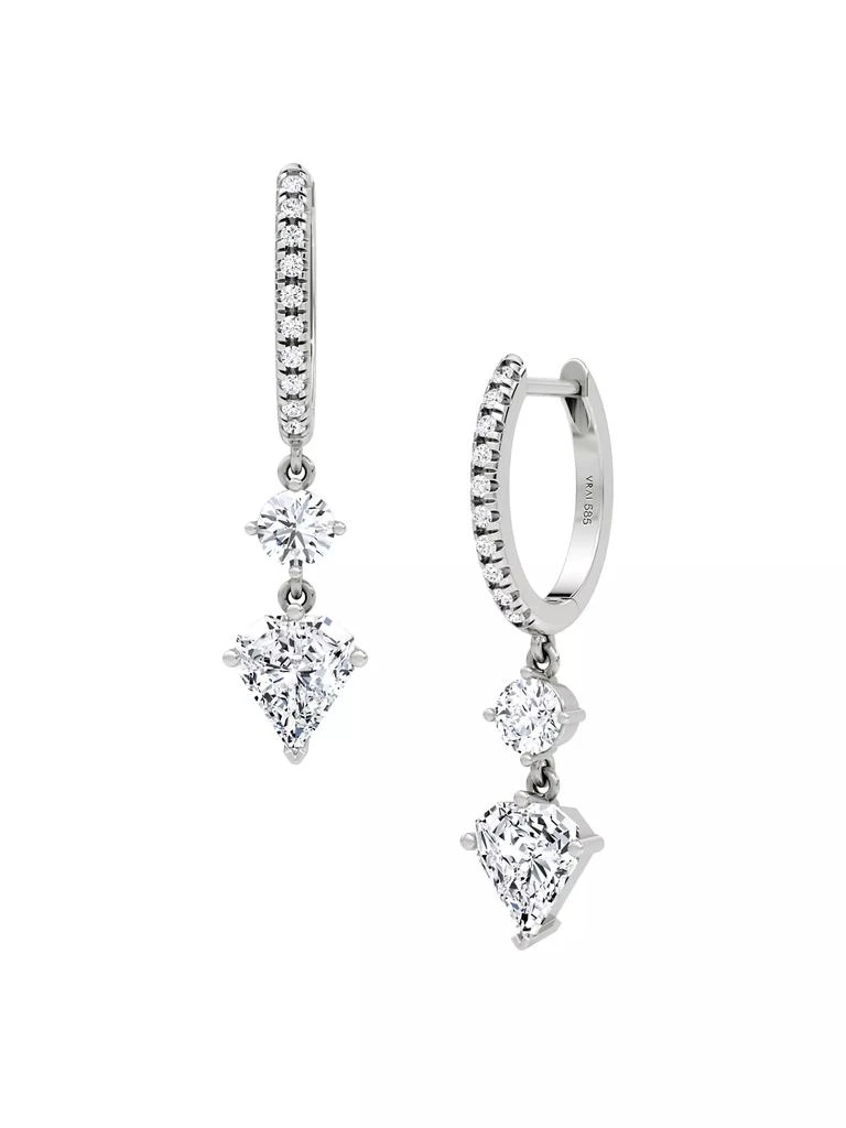 商品VRAI|Shield 14K Yellow Gold & 2.16 TCW Lab-Grown Diamond Drop Hoop Earrings,价格¥19769,第1张图片