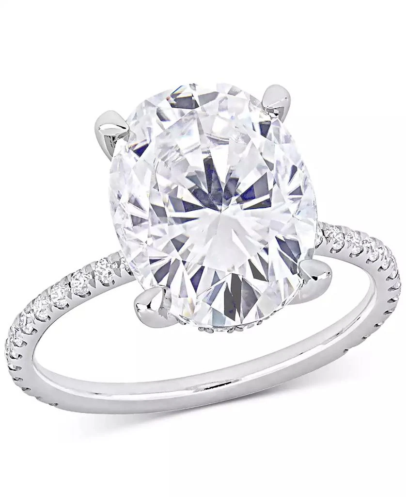 商品Macy's|Moissanite Oval Ring (4-7/8 ct. t.w.) in 10k White Gold,价格¥7232,第1张图片