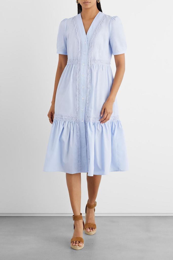商品IRIS & INK|Emilia crochet-trimmed organic cotton-poplin midi dress,价格¥1296,第2张图片详细描述