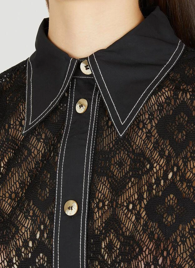 商品Ganni|Lace Shirt in Black,价格¥944,第5张图片详细描述