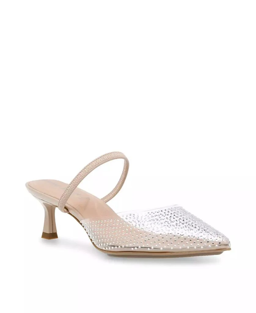 商品Anne Klein|Women's Irie-C Crystal Embellished Kitten Heel Pumps,价格¥371,第1张图片