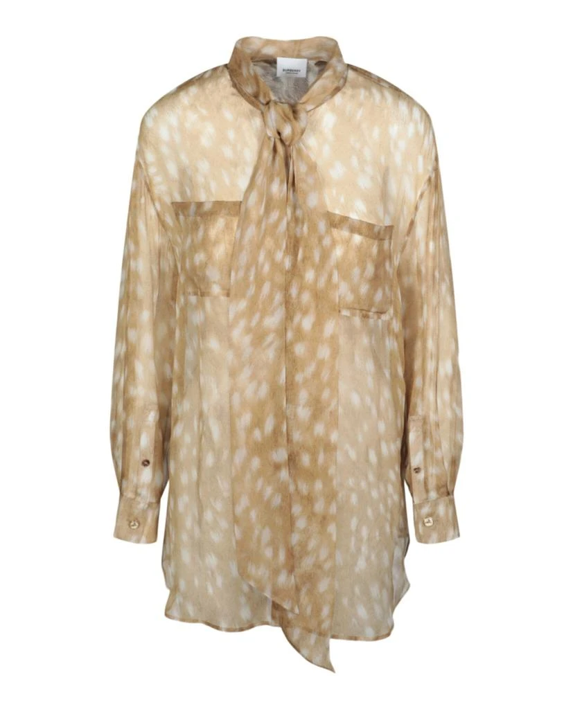 商品Burberry|Tied Deer-Printed Silk Blouse,价格¥4731,第1张图片