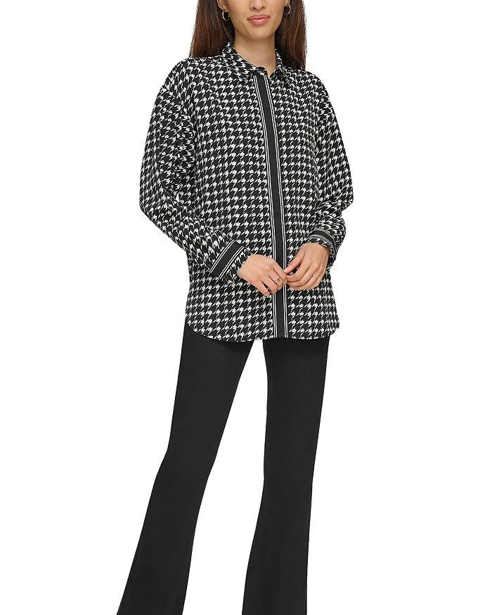 商品Karl Lagerfeld Paris|Houndstooth Print Blouse,价格¥312,第5张图片详细描述