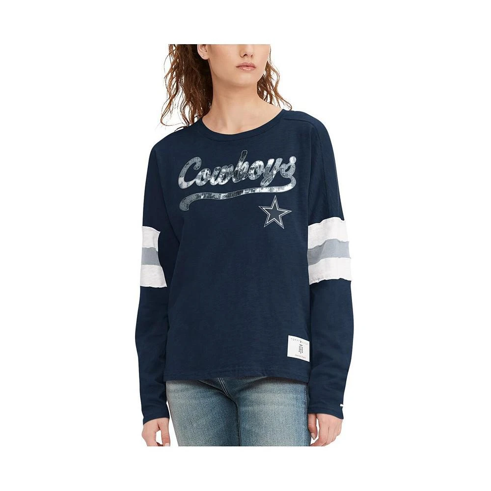 商品Tommy Hilfiger|Women's Navy Dallas Cowboys Justine Long Sleeve Tunic T-shirt,价格¥413,第1张图片