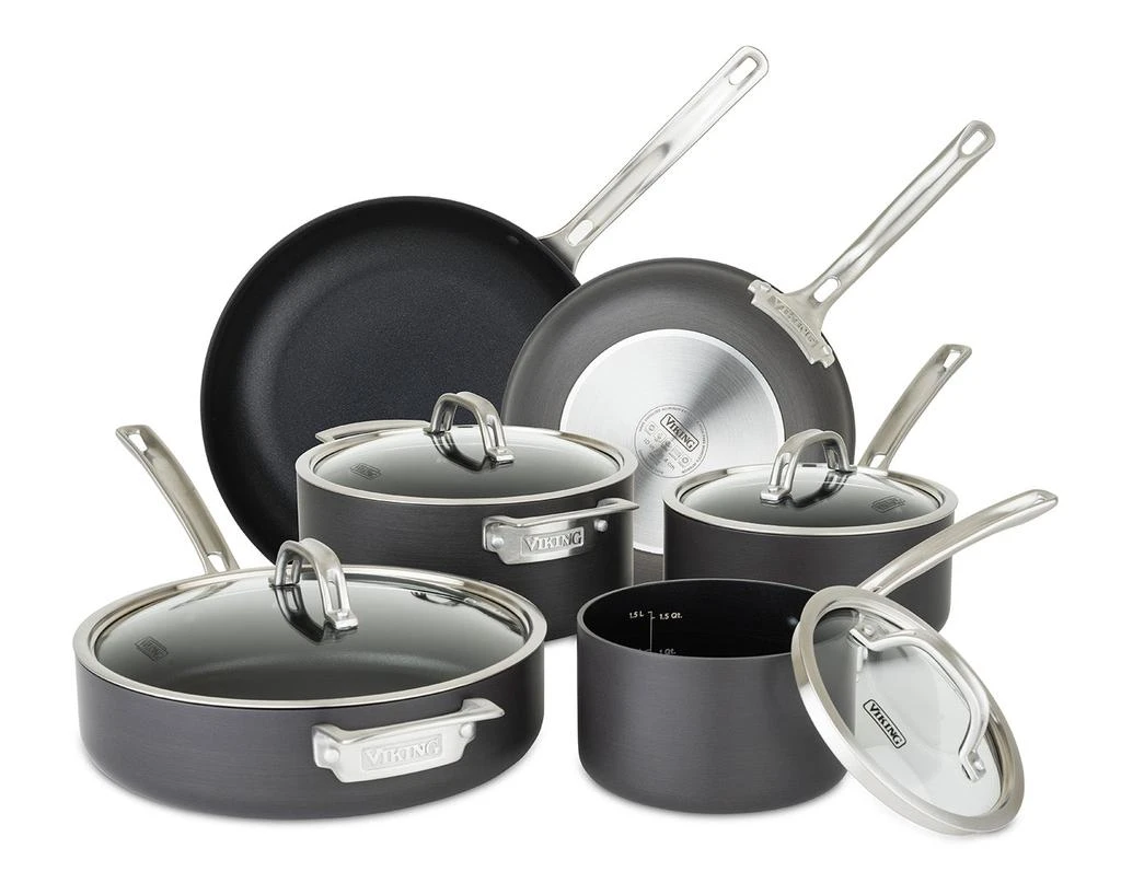 商品Viking|Viking Hard Anodized Nonstick 10 Piece Cookware Set, Black,价格¥4101,第1张图片