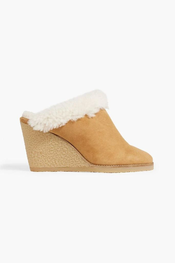 商品Isabel Marant|Takita 90 shearling-lined suede wedge mules,价格¥742,第1张图片