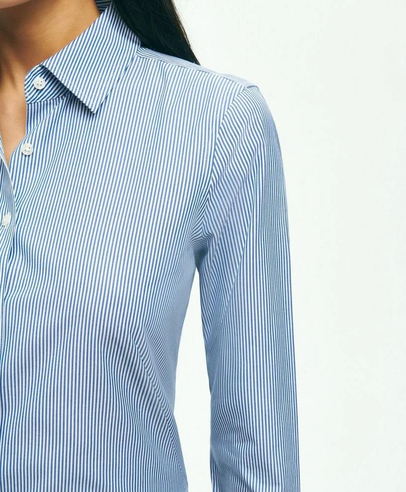 商品Brooks Brothers|Fitted Stretch Supima® Cotton Non-Iron Mini Stripe Dress Shirt,价格¥565,第3张图片详细描述
