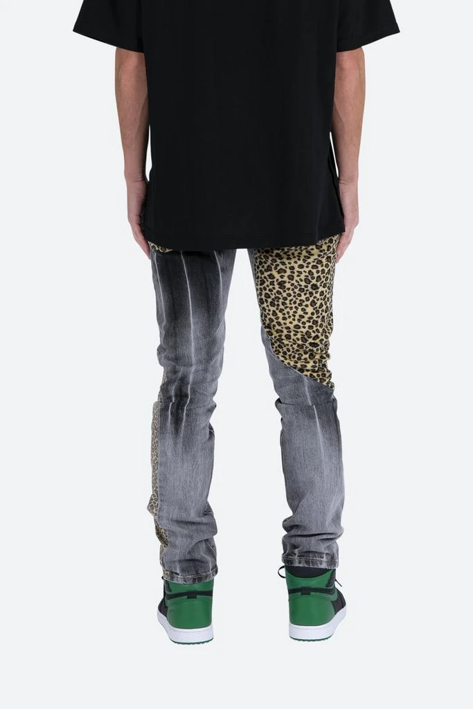 商品MNML|D422 Leopard Straight Denim - Black/Brown,价格¥190,第4张图片详细描述