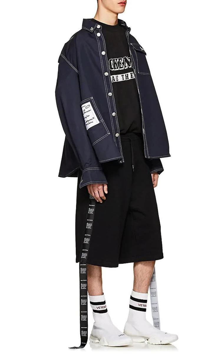 商品Vetements|Topstitched Cotton-Blend Oversized Workshirt,价格¥4850,第2张图片详细描述