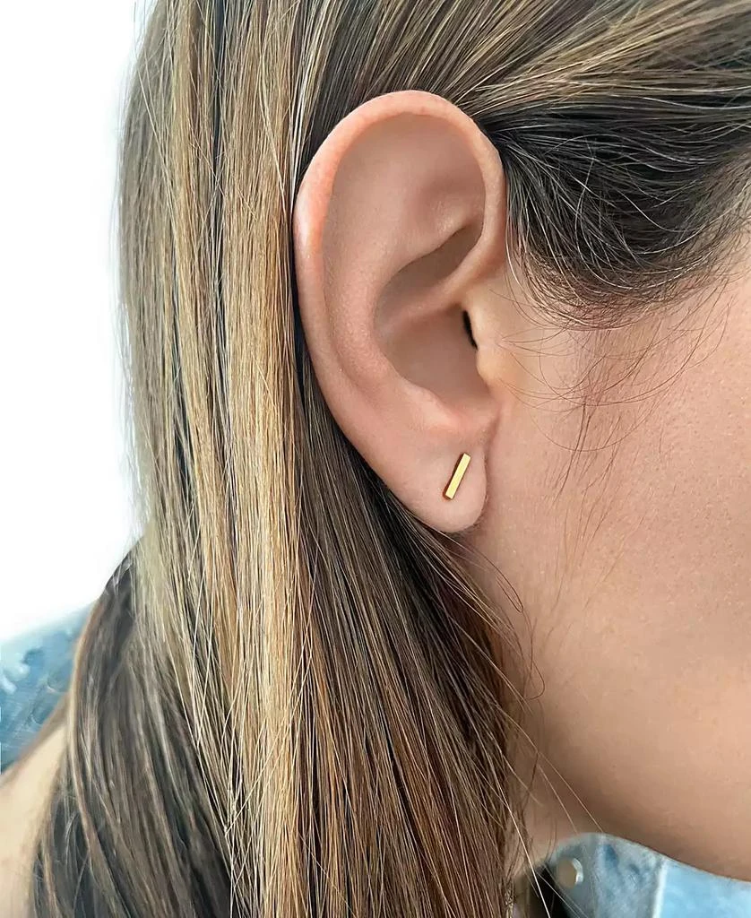 商品ADORNIA|14k Gold-Plated Bar Stud Earrings,价格¥146,第2张图片详细描述