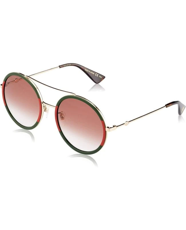 商品Gucci|Gucci  Polarized Green Red Gold Brown Lens  Women's Sunglasses GG0061S-010,价格¥1450,第3张图片详细描述