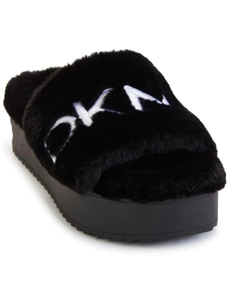 商品DKNY|Palz Womens Faux Fur Fluorescent Slide Slippers,价格¥183,第1张图片