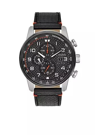 商品Citizen|Chronograph Leather Date Watch,价格¥2082,第1张图片