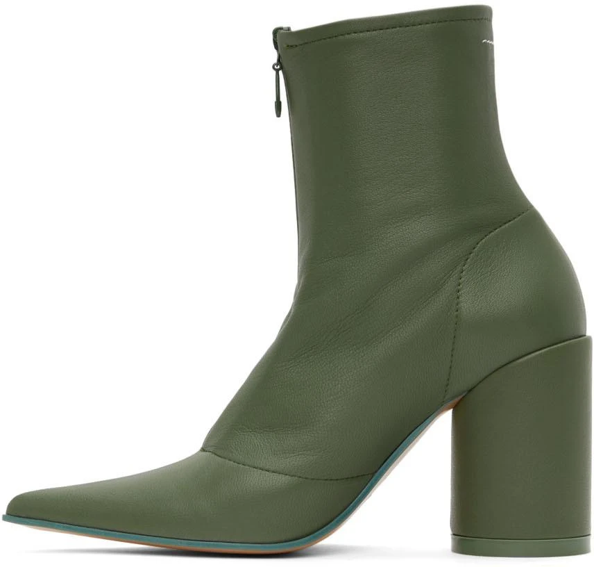 商品MAISON MARGIELA|Green Front Zip Ankle Boots,价格¥2074,第3张图片详细描述