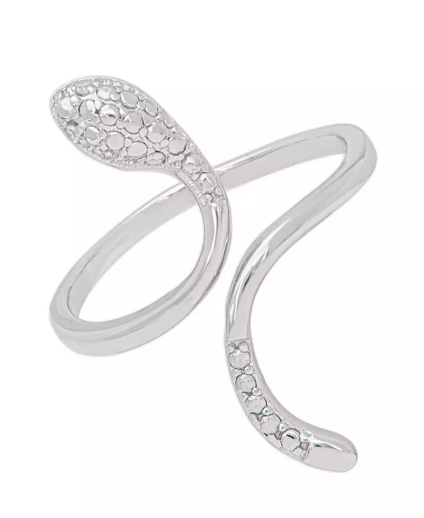 商品Macy's|Diamond Accent Snake Ring in Fine Silver Plate,价格¥109,第1张图片