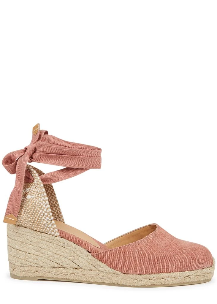 商品CASTAÑER|Carina 80 pink canvas wedge espadrilles,价格¥917,第1张图片