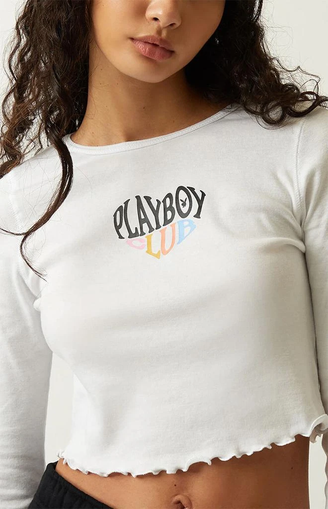 商品Playboy|By PacSun White Rainbow Long Sleeve Top,价格¥69,第5张图片详细描述