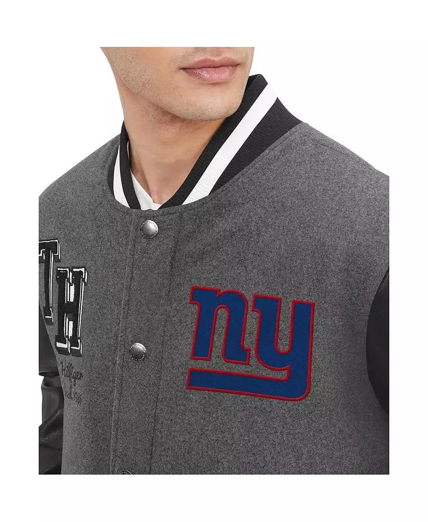 商品Tommy Hilfiger|Men's Heather Gray, Black New York Giants Gunner Full-Zip Varsity Jacket,价格¥1224,第3张图片详细描述