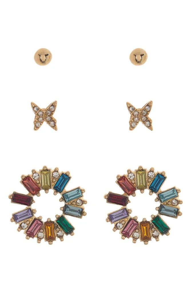 商品Loren Olivia|Ball, Butterfly & Rainbow Circle Stud Earrings Set,价格¥83,第1张图片