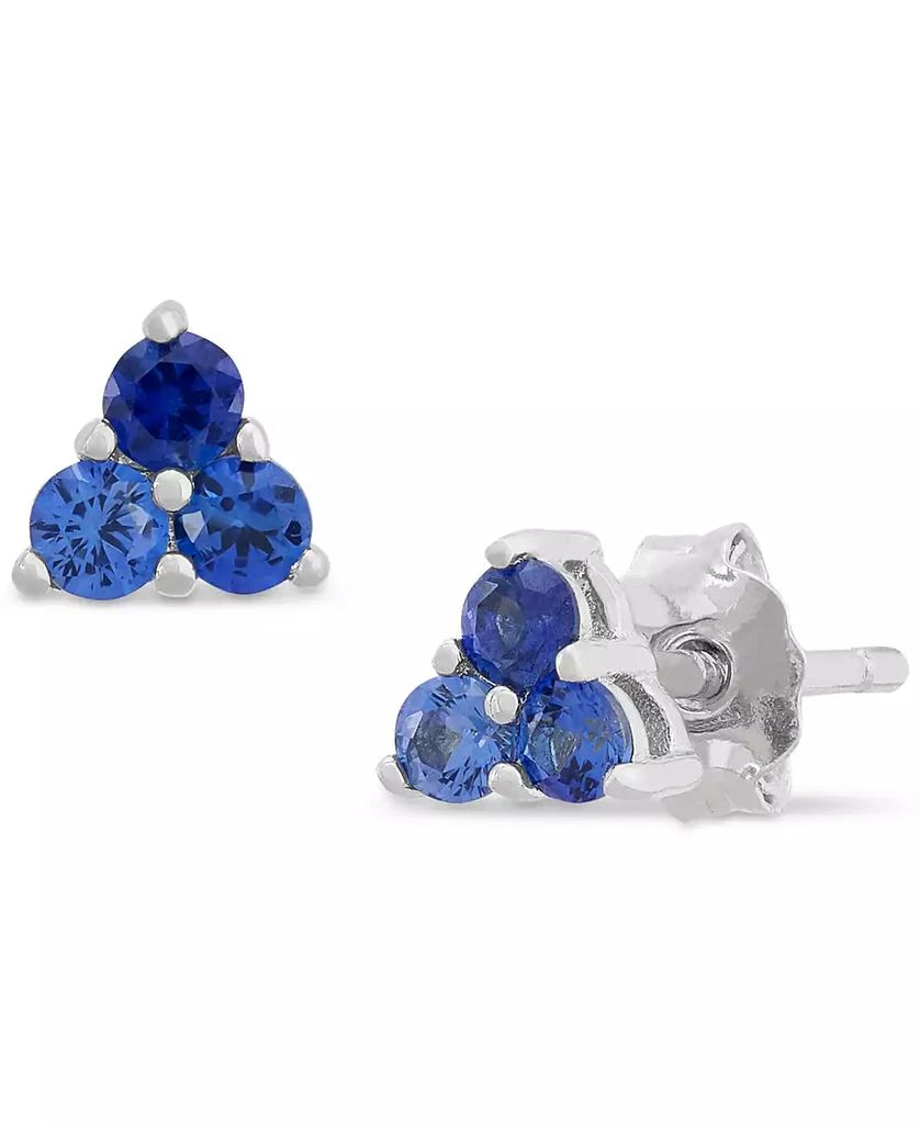 商品Macy's|3-Pc. Set Lab-Created Sapphire Stud & Hoop Earrings (3-3/4 ct. t.w.) in Sterling Silver,价格¥516,第4张图片详细描述