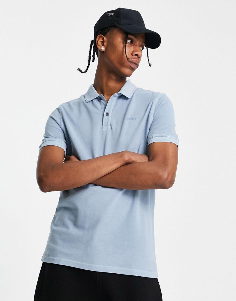 BOSS Casual Prime short sleeve polo in pastel blue商品第1张图片规格展示