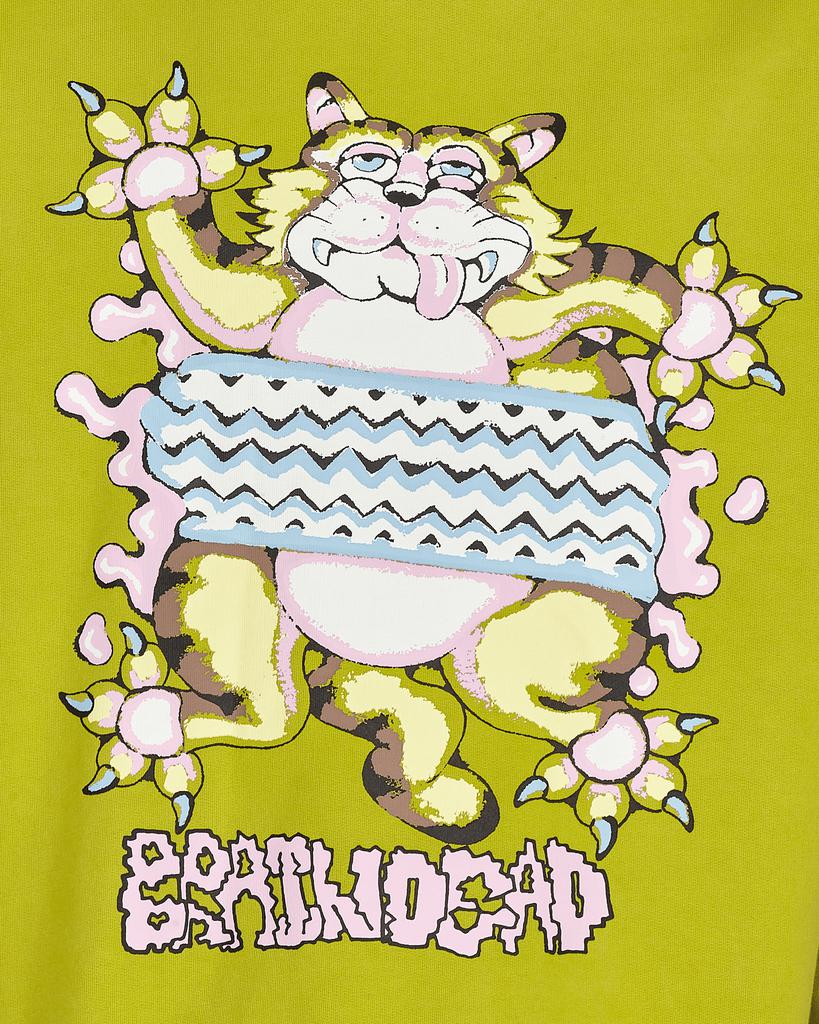 Relaxed Cat Crewneck Sweatshirt Green商品第6张图片规格展示