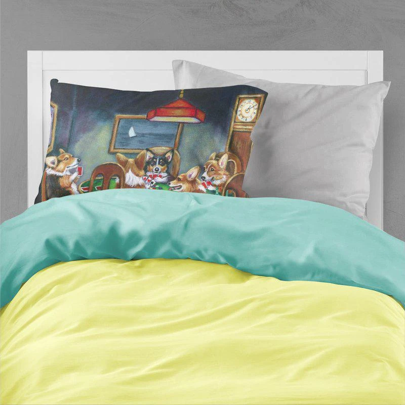 商品Caroline's Treasures|Corgi Playing Poker Fabric Standard Pillowcase STANDARD,价格¥170,第2张图片详细描述
