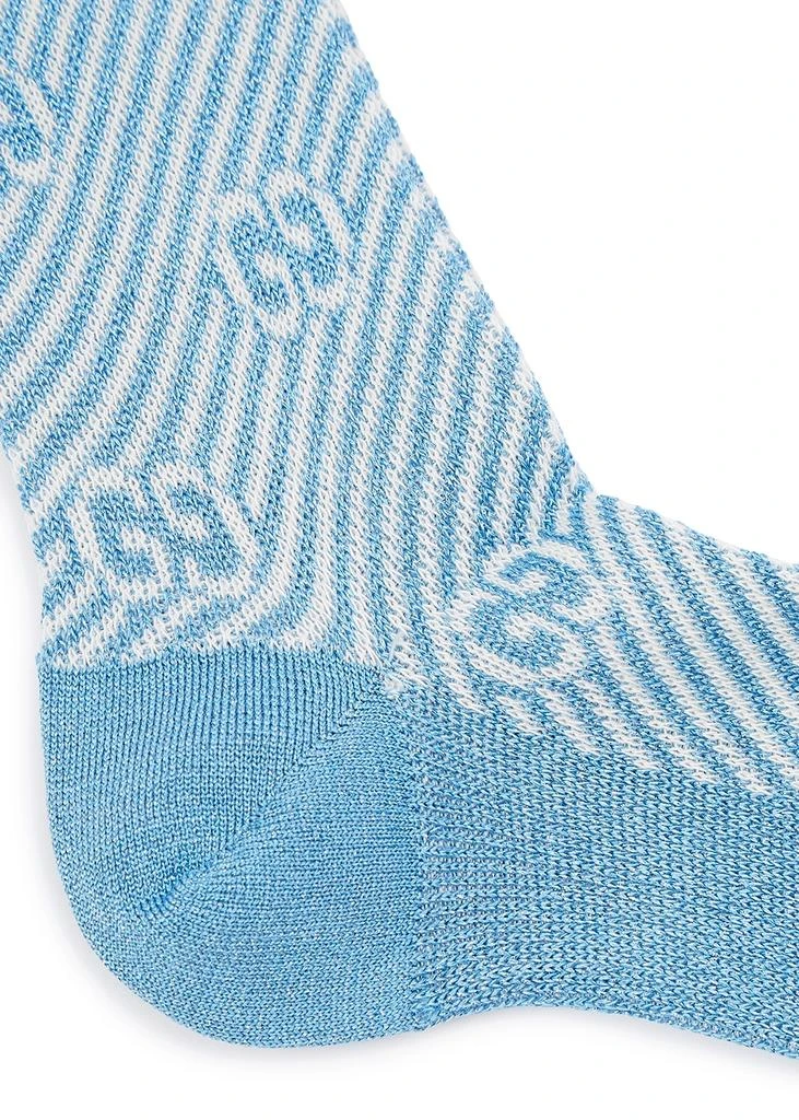 商品Gucci|Blue striped knee-high socks,价格¥1518,第3张图片详细描述