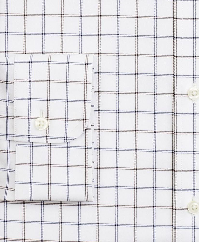 商品Brooks Brothers|Stretch Madison Relaxed-Fit Dress Shirt, Non-Iron Poplin Button-Down Collar Double-Grid Check,价格¥375,第3张图片详细描述