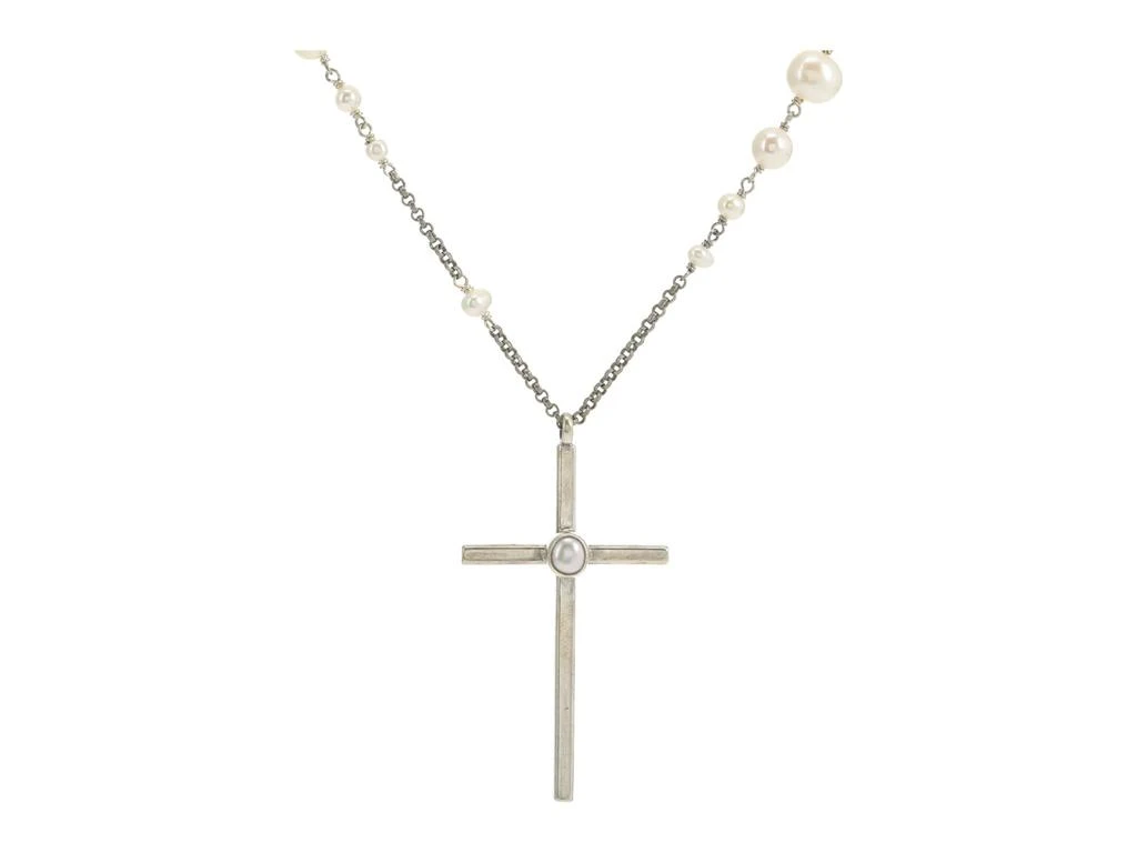 商品Chan Luu|Pearl and Cross Pendent Necklace,价格¥763,第1张图片