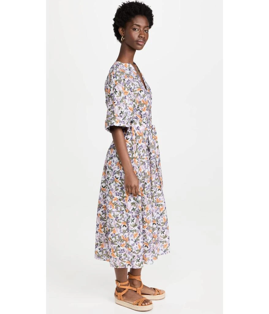 商品Vince|Wisteria Vine Cuffed Short Sleeve V-Neck Dress,价格¥1819,第4张图片详细描述