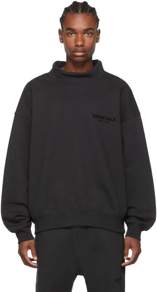 商品Essentials|Black Mock Neck Sweatshirt,价格¥633,第1张图片