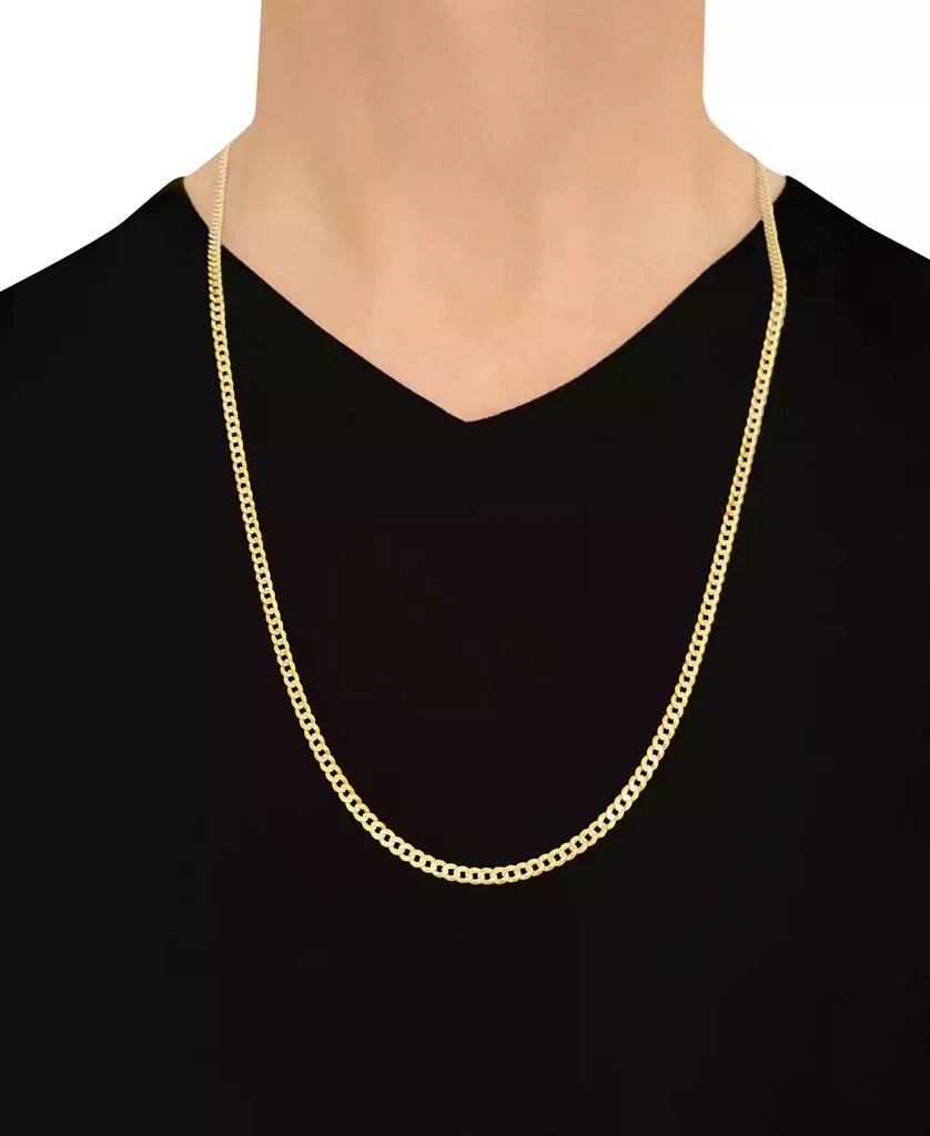 商品Italian Gold|26" Two-Tone Open Curb Link Chain Necklace (3-1/6mm) in Solid 14k Gold & White Gold,价格¥6492,第3张图片详细描述