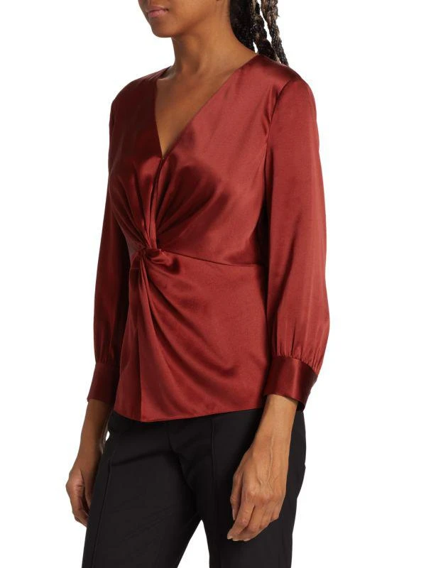 商品Theory|SMU Stretch Silk Knotted Blouse,价格¥562,第3张图片详细描述