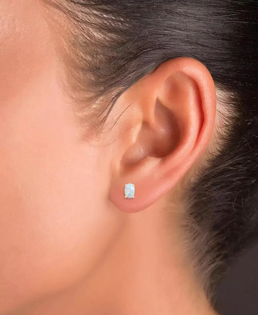 商品Macy's|Lab-Grown Opal Screw Back Closure Stud Earrings (5/8 ct. t.w.),价格¥208,第2张图片详细描述