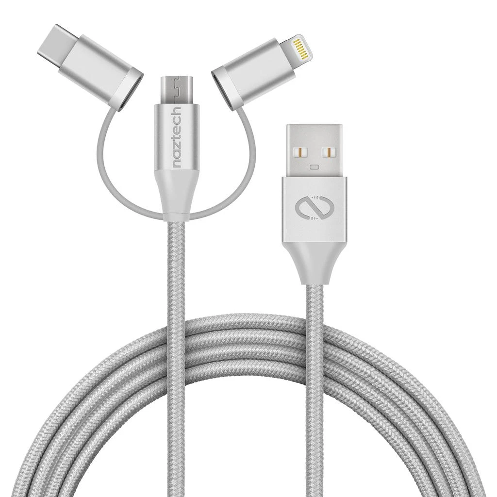 商品Naztech|3X1 Micro Lightning & USB-C Charge/Sync 6ft CBL,价格¥255,第1张图片