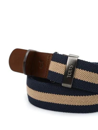 商品Tod's|Tod's Logo Embossed Striped Belt,价格¥2103,第2张图片详细描述