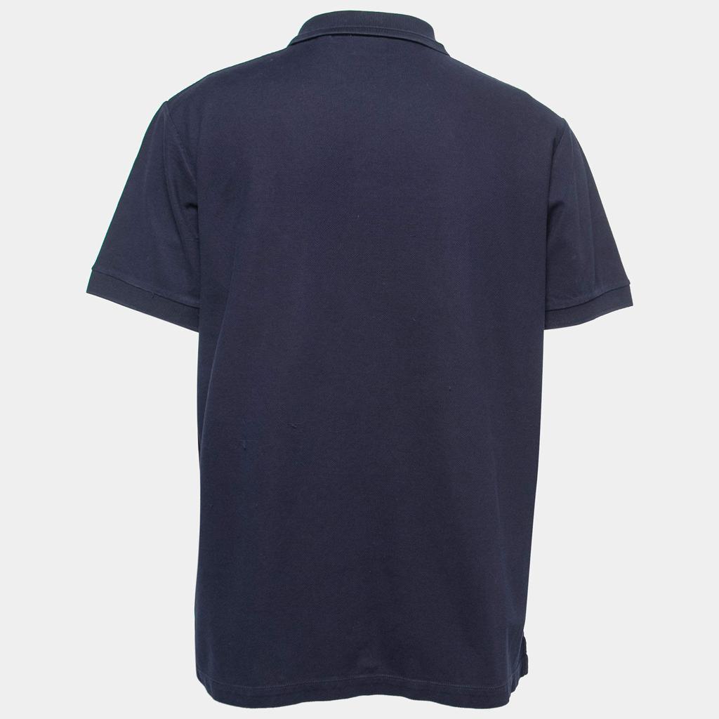 Burberry Navy Blue Cotton Pique Short Sleeve Polo T-Shirt XXL商品第2张图片规格展示