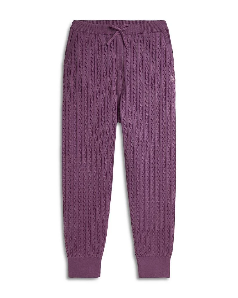 商品Ralph Lauren|Girls' Cotton Mini Cable Knit Joggers - Little Kid, Big Kid,价格¥271,第1张图片详细描述