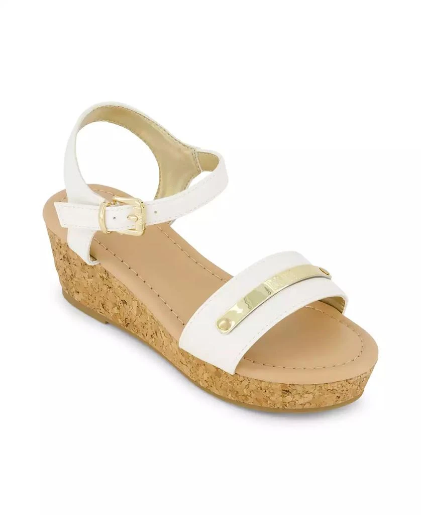 商品DKNY|Little and Big Girls Amber Metal Strap Wedge Sandals,价格¥188,第1张图片