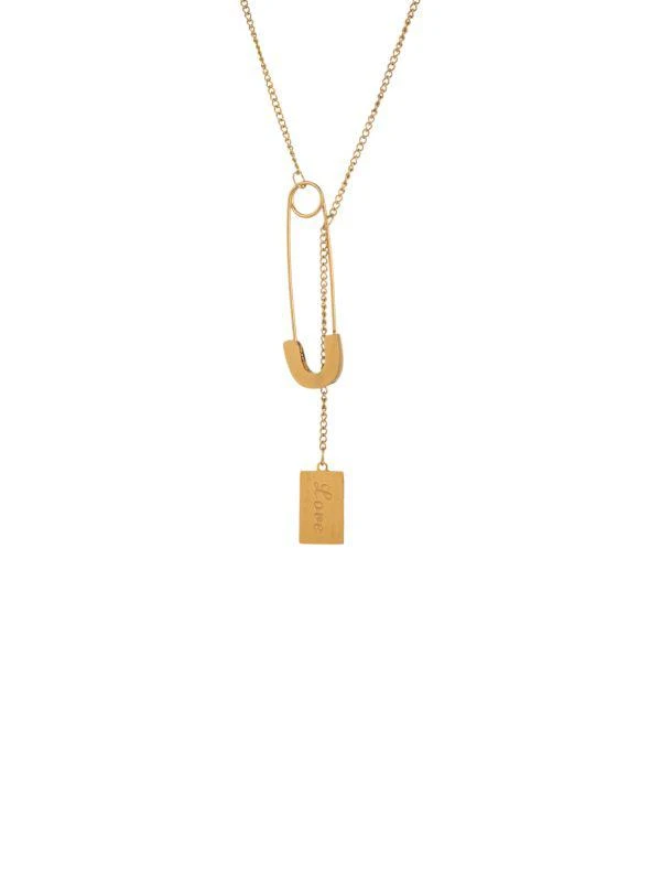 商品Eye Candy LA|Luxe Nova Goldtone Safety Pin Y Necklace,价格¥250,第1张图片