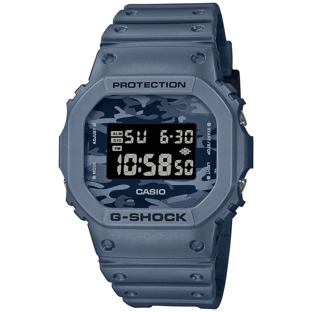 商品G-Shock|Men's Digital Blue Resin Strap Watch 43mm DW5600CA-2,价格¥444,第1张图片