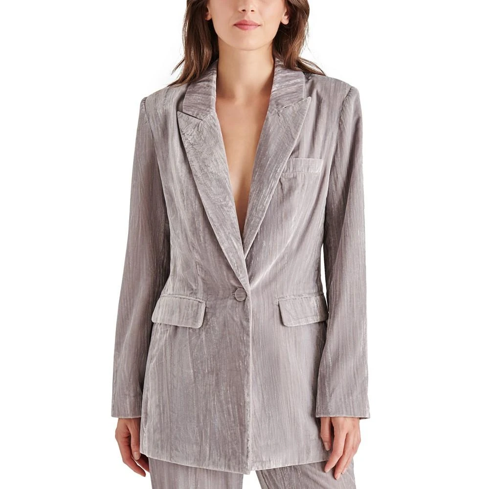 商品Steve Madden|Women's Crushed Velvet Boyfriend Blazer,价格¥295,第1张图片