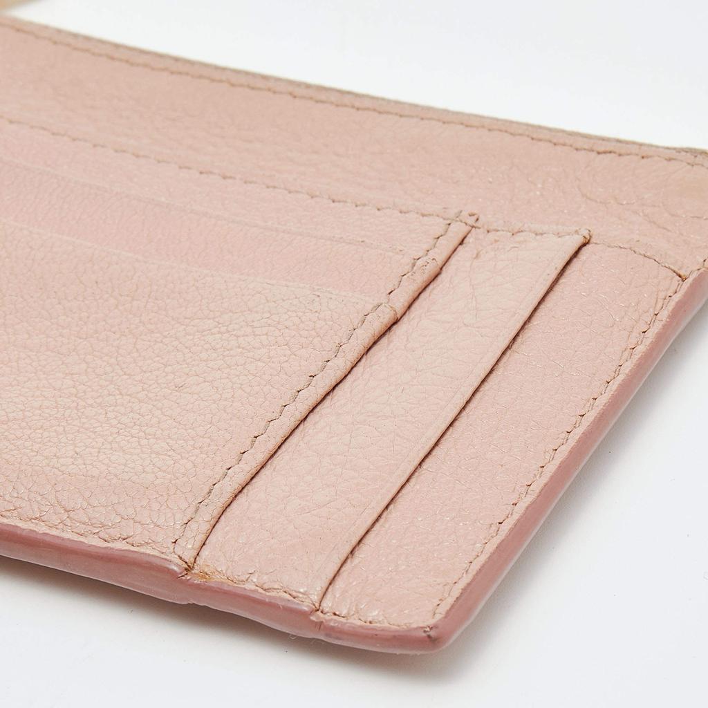Miu Miu Beige Leather Zip Card Holder商品第8张图片规格展示
