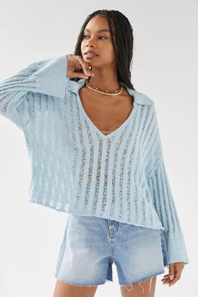 商品BDG|BDG Everett Textured Polo Sweater,价格¥149,第1张图片